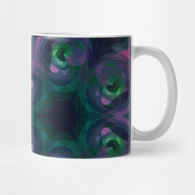 Stained Glass Roses Magenta Navy by Moon Art